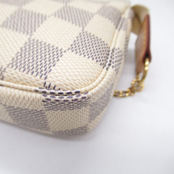 2118900035966 7 Louis Vuitton Mini Pochette Accessory Pouch Damier Azur White