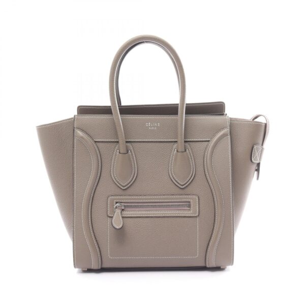 2118900036772 1 Celine Luggage Micro Leather Shopper Handbag Gray