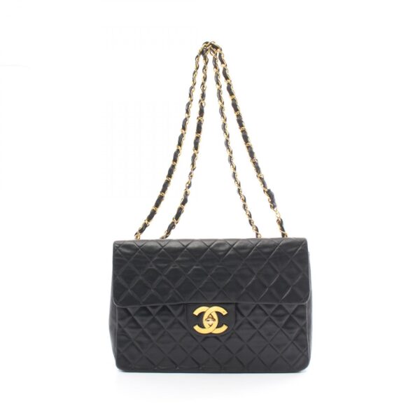 2119900008721 1 CHANEL Deca Matelasse 34 Shoulder Bag Lambskin Black