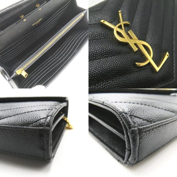 2119900008783 10c Yves Saint Laurent Cassandra Chain Wallet Shoulder Bag Black