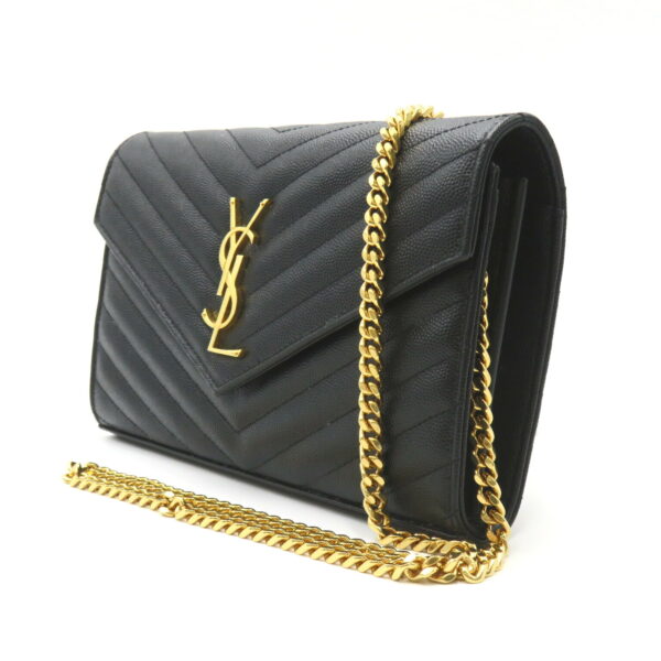 2119900008783 3 Yves Saint Laurent Cassandra Chain Wallet Shoulder Bag Black