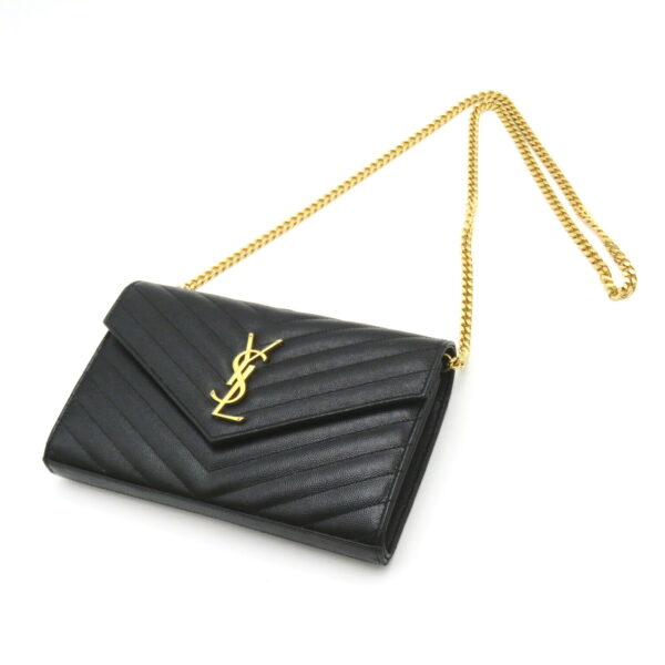 2119900008783 5 Yves Saint Laurent Cassandra Chain Wallet Shoulder Bag Black