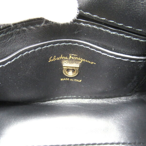 2120100001498 8 Salvatore Ferragamo 2Way Leather Shoulder Bag Black