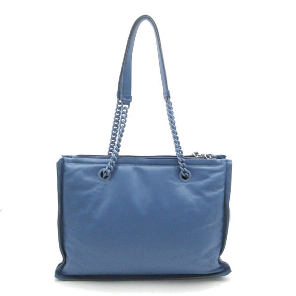 2120100001504 2 Salvatore Ferragamo Chain Leather Tote Bag Blue