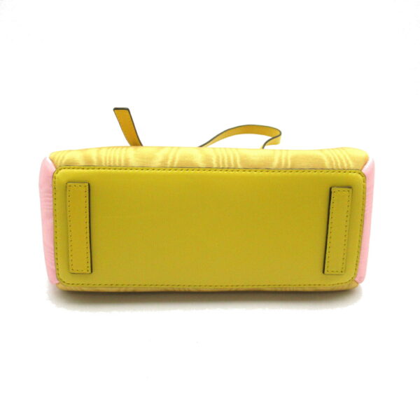 2120100003164 4 Loewe Lazo Mini Leather Satin 2Way Shoulder Bag Pink Yellow