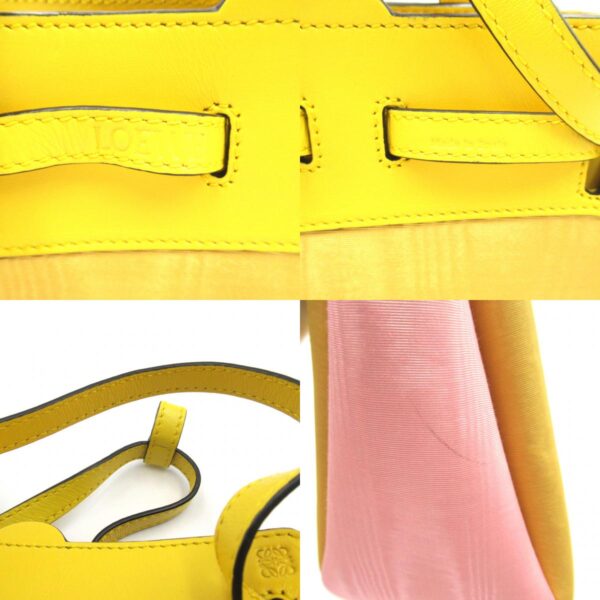 2120100003164 9c Loewe Lazo Mini Leather Satin 2Way Shoulder Bag Pink Yellow