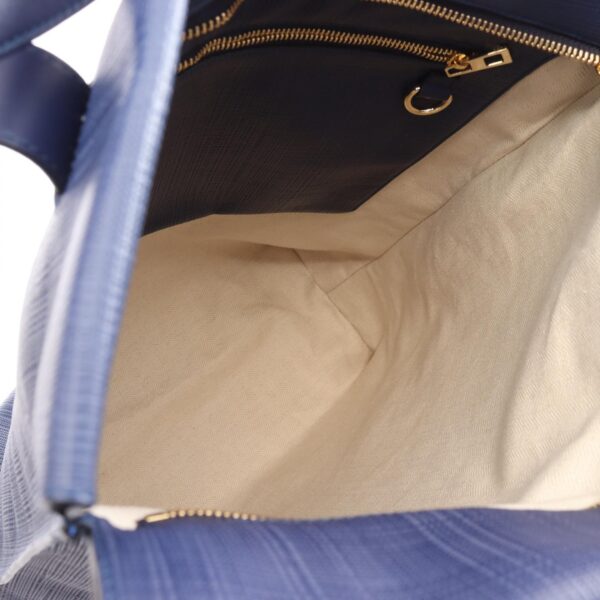 2120100004864 3 Loewe Linen Anagram Leather Tote Bag Navy