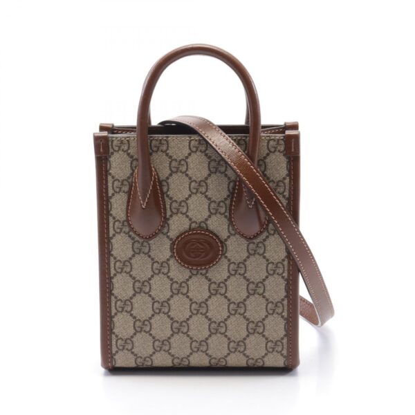 2120700023388 1 Gucci Mini Tote Bag Gg Supreme Brown