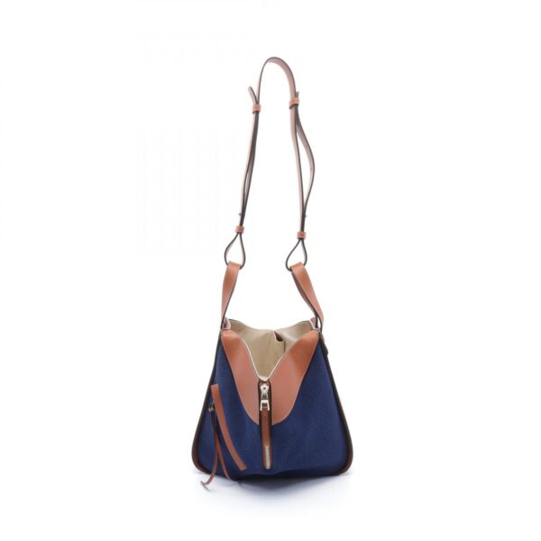 2120700026891 5 Loewe Hammock Canvas Leather Handbag Blue Brown