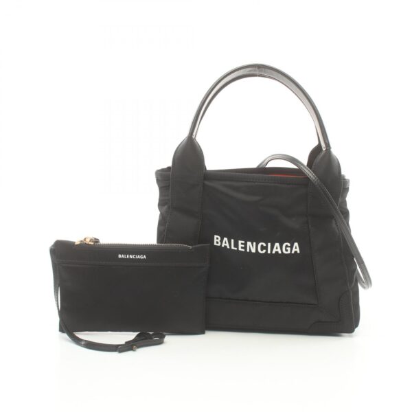 2120700042853 1 Balenciaga Blue Hippo XS Handbag Nylon Black