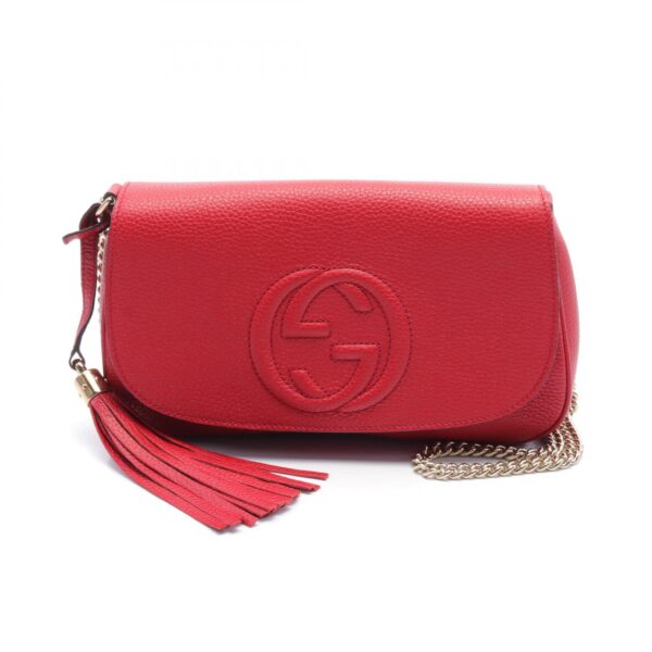 2120700047544 1 Gucci Soho Interlocking G Shoulder Bag Red