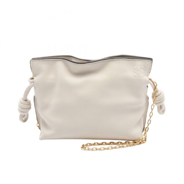 2120700074960 1 Loewe Flamenco Nano Leather Shoulder Bag White