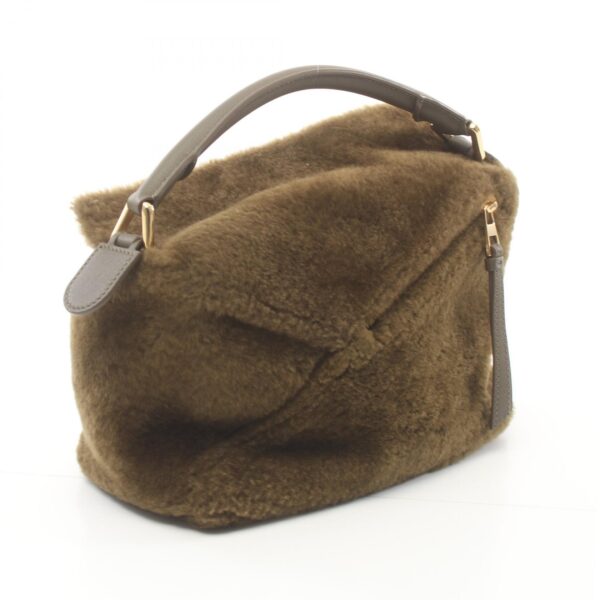 2120700083993 2 Loewe Puzzle Small Shearling Handbag Khaki