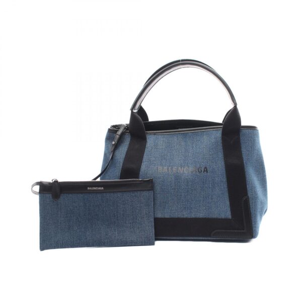 2120700089568 1 Balenciaga Blue Cabas S Tote Bag Denim Blue Black