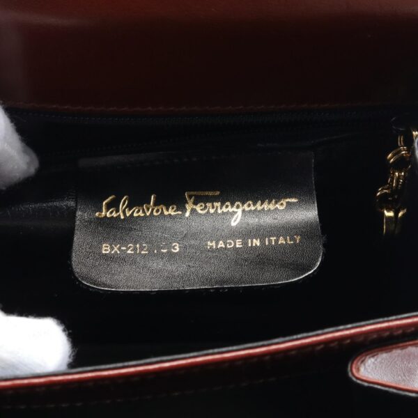 2120700130529 4 Salvatore Ferragamo Gancini Leather Handbag Brown