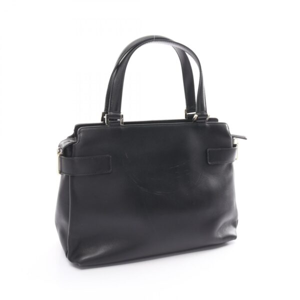 2120700130840 2 Salvatore Ferragamo Gancini Leather Handbag Black