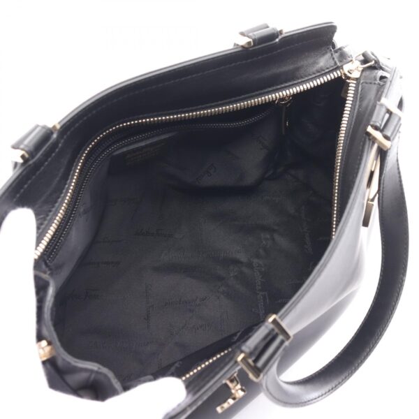 2120700130840 3 Salvatore Ferragamo Gancini Leather Handbag Black