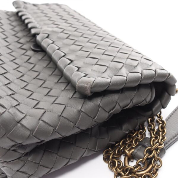 2120700136910 9 Bottega Veneta Small Olympia Leather Shoulder Bag Gray