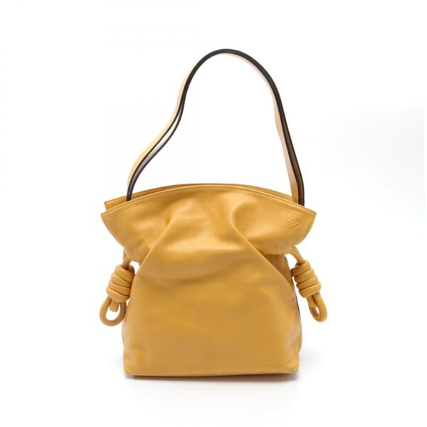 2120700137849 1 Loewe Flamenco Knot Leather Shoulder Bag Yellow