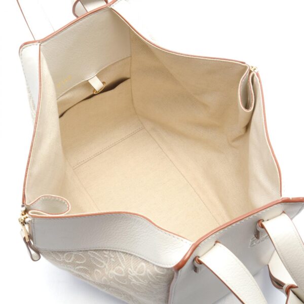 2120700138471 3 Loewe Hammock Small Leather Canvas Shoulder Bag Beige Ivory