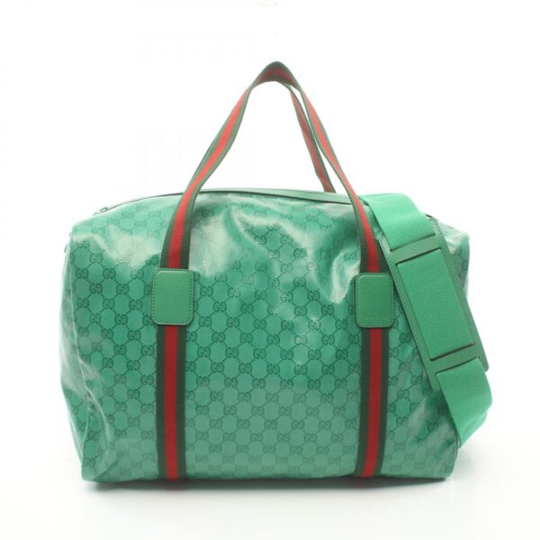 2120700141440 1 Gucci Gg Supreme Web Stripe Bag Green