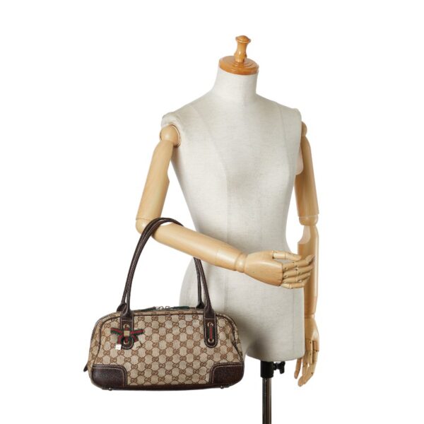 214 57606 10 Gucci GG Princy Sherry Line Handbag Beige