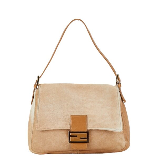 214 57620 1 Fendi Mamma Bucket Haraco Shoulder Bag Beige