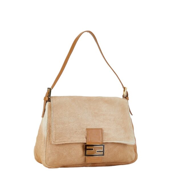 214 57620 2 Fendi Mamma Bucket Haraco Shoulder Bag Beige