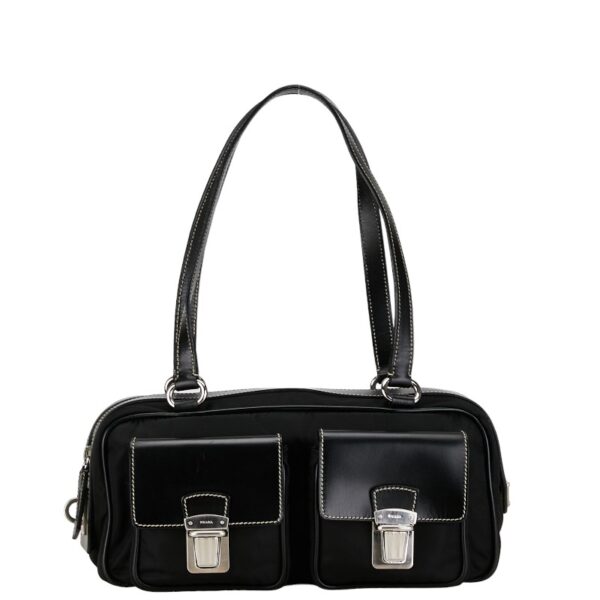 214 61383 1 Prada Tessuto Nylon Handbag Black