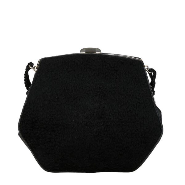 214 61393 3 Fendi Sheepskin Shoulder Bag Black