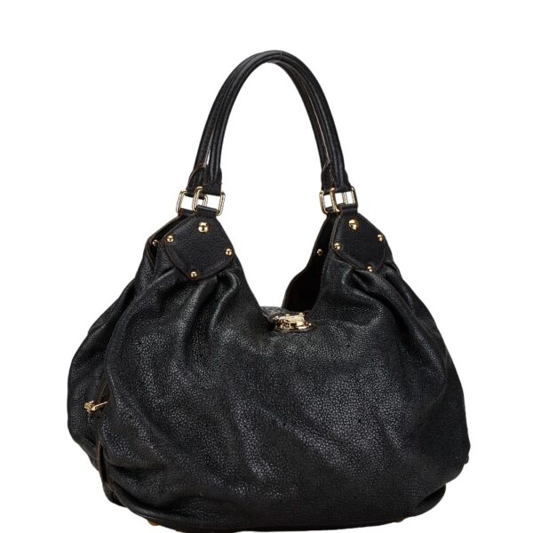 214 64280 2 Louis Vuitton Monogram Mahina L Tote Bag Noir