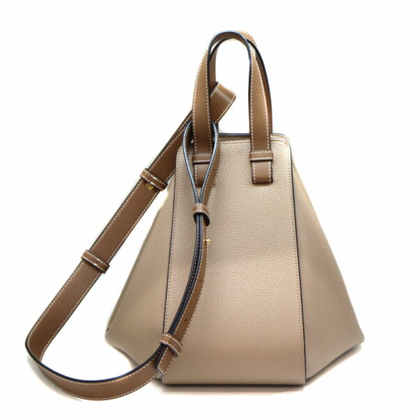 2150 2 Loewe Hammock Small 2WAY Leather Bag Brown Beige