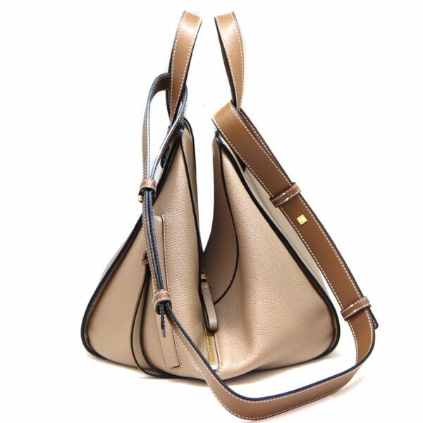 2150 3 Loewe Hammock Small 2WAY Leather Bag Brown Beige