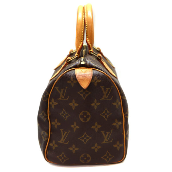 2178 3 Louis Vuitton Speedy 25 Monogram Canvas Handbag Brown