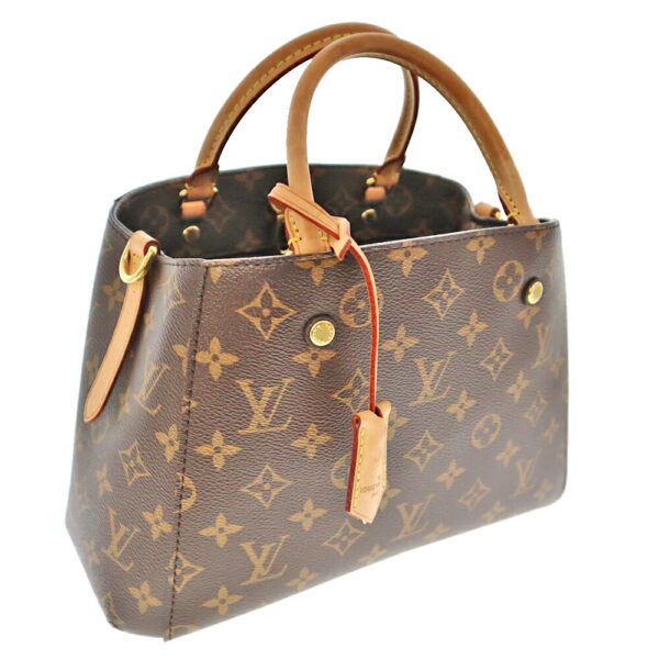 22 1246 1 Louis Vuitton Montaigne MM Handbag Monogram Canvas Brown Purple