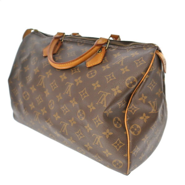 22 1428 2 Louis Vuitton Speedy 35 Handbag Monogram Canvas Brown