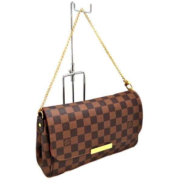 22 1728 1 Louis Vuitton Favorite MM 2Way Bag Canvas Brown