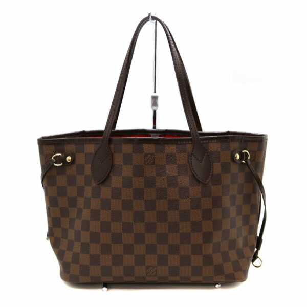 22 2250 2 Louis Vuitton Neverfull PM Tote Bag Damier Canvas Ebene Brown