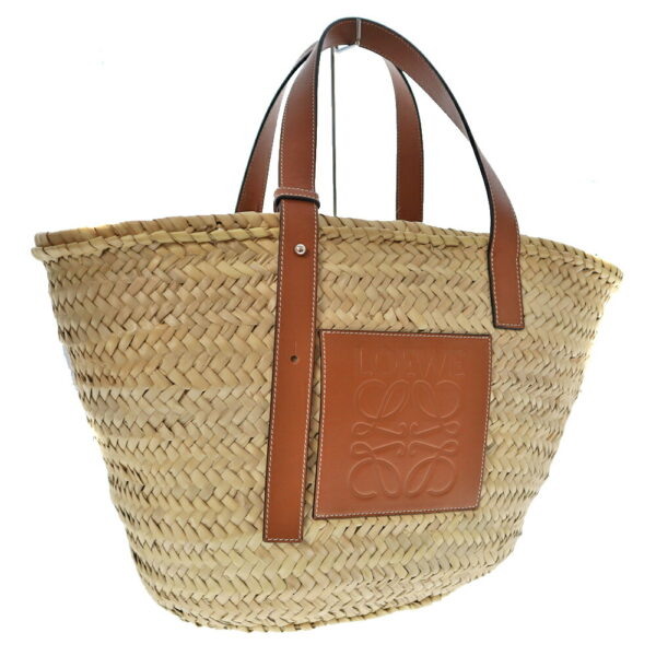 22 2550 1 Loewe Basket Palm Leaf Tote Bag Tan Beige