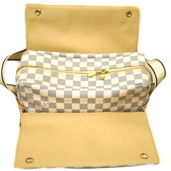 22 3182 7 Louis Vuitton Naviglio Damier Azur Canvas Shoulder Bag White