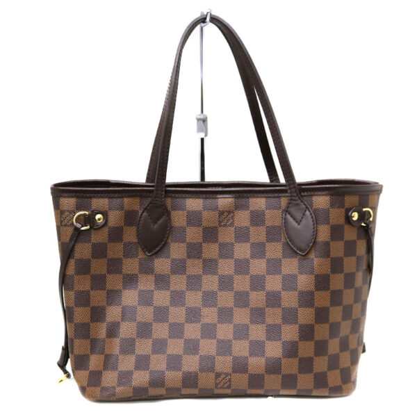 22 3201 2 Louis Vuitton Neverfull PM Tote Bag Damier Canvas Ebene Brown