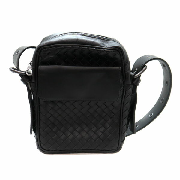 22 4337 1 Bottega Veneta Shoulder Bag Leather Black