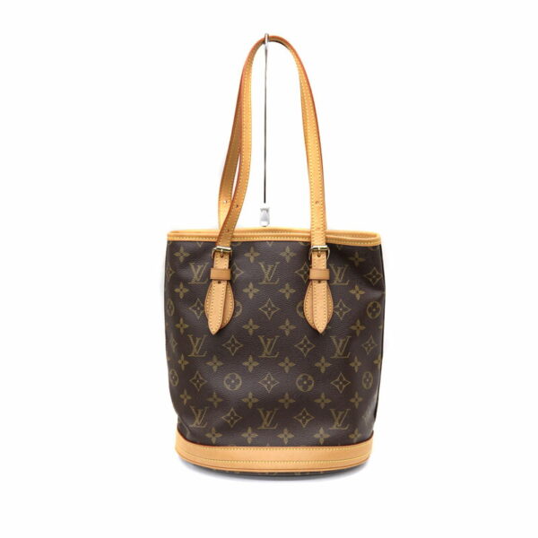 22 4439 2 Louis Vuitton Bucket PM Shoulder Bag Monogram Canvas Brown