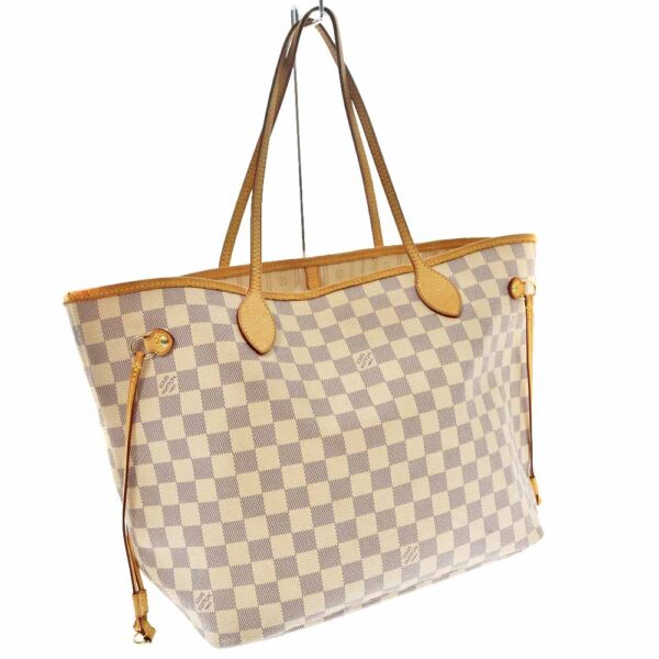 22 4918 1 Louis Vuitton Neverfull MM Tote Bag Damier Azur White Gray