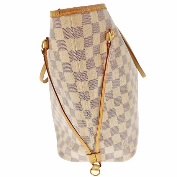 22 4918 3 Louis Vuitton Neverfull MM Tote Bag Damier Azur White Gray