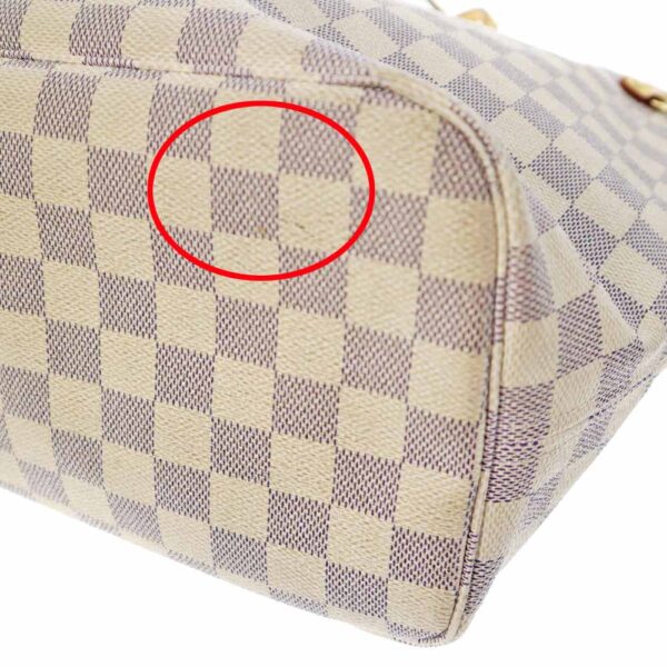 22 4918 5 Louis Vuitton Neverfull MM Tote Bag Damier Azur White Gray