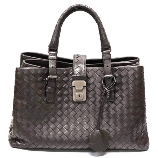 22 5124 1 Bottega Veneta Small Rome Tote Shoulder Handbag Leather Brown