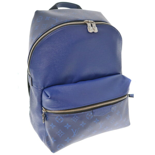 22 5157 1 Louis Vuitton Discovery Backpack Taiga Leather Blue Blue