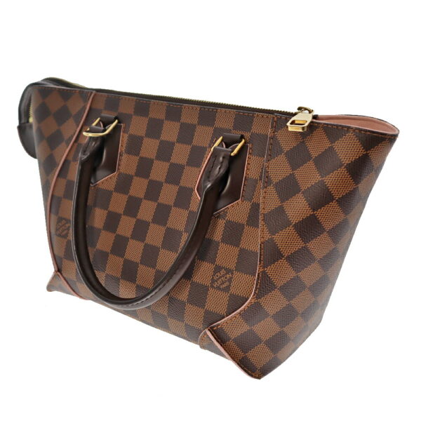 22 518 2 Louis Vuitton Kaisato Tote PM Handbag Damier Canvas Brown Pink