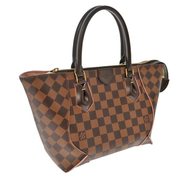 22 518 Louis Vuitton Kaisato Tote PM Handbag Damier Canvas Brown Pink